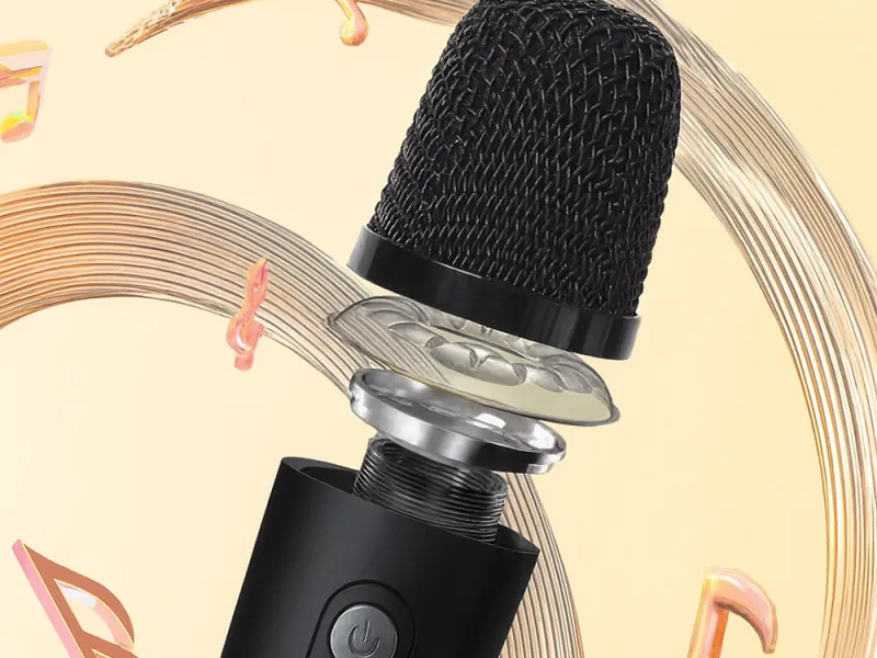 Bluetooth караоке колона с микрофон и LED светлини — снимка 2