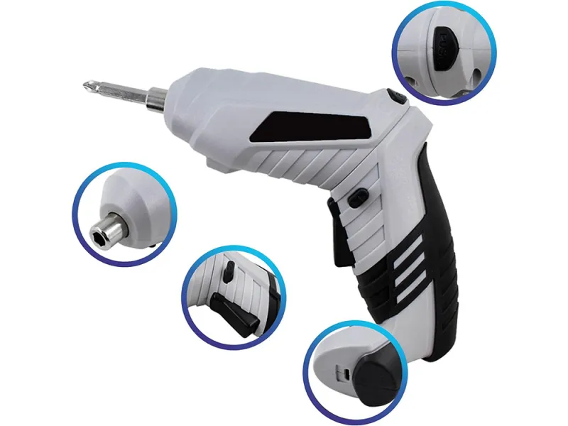 Мини акумулаторна отвертка с комплект от 45 части в куфар — снимка 2