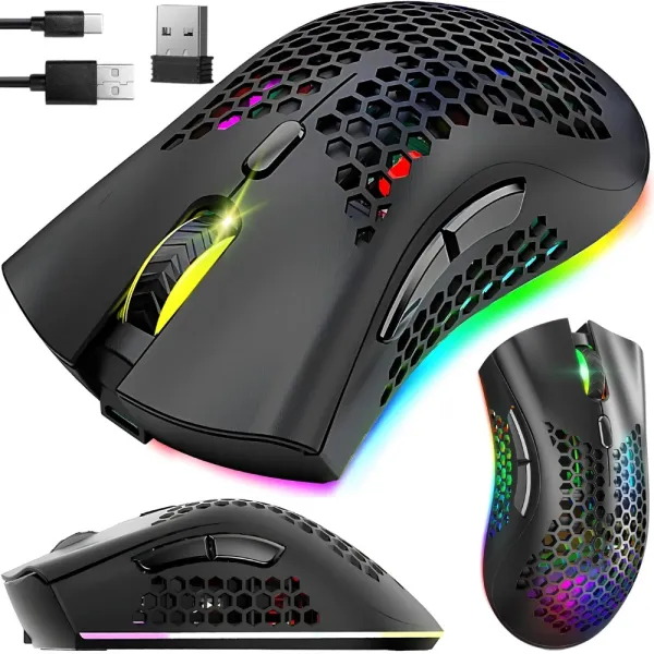 Безжична мишка 2,4 GHz с RGB подсветка и акумулатор