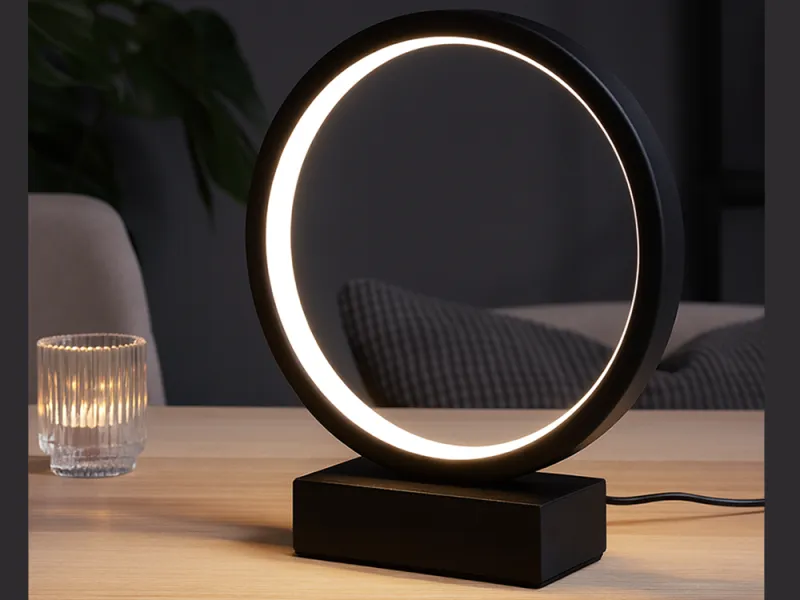 Кръгла LED нощна лампа с три цвята на светлината — снимка 3