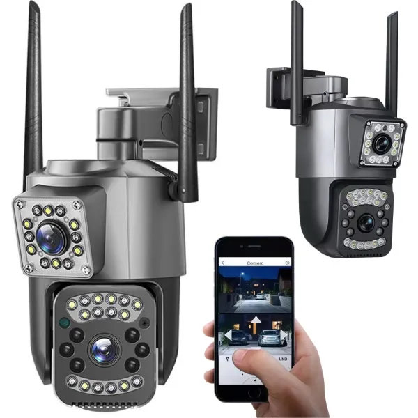 Външна WiFi камера с две лещи 6 MP, въртяща се