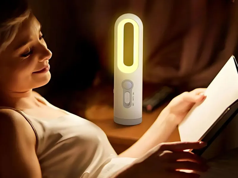 LED нощна лампа със сензор за движение и фенерче — снимка 3