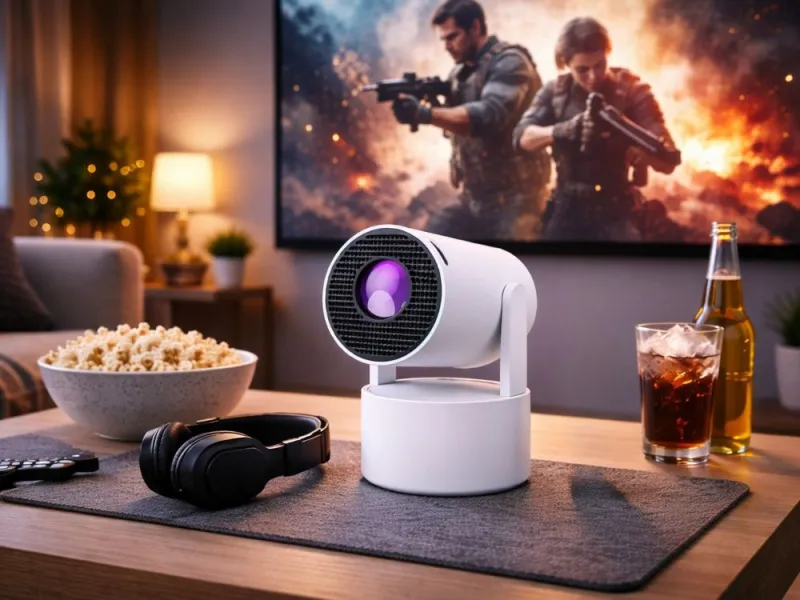 Смарт LED проектор с Wi-Fi и микрофон за караоке — снимка 3