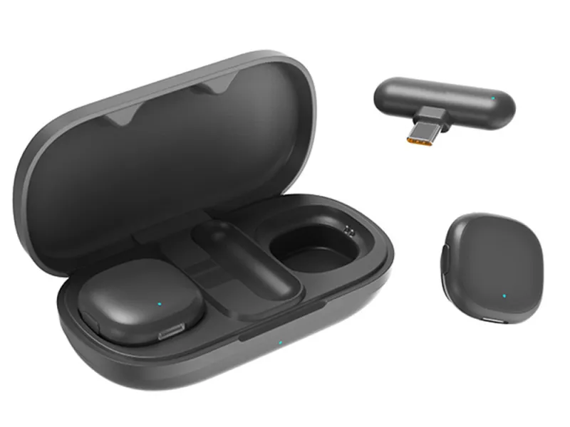 Безжични петлични микрофони, 2 броя, с USB-C приемник — снимка 3