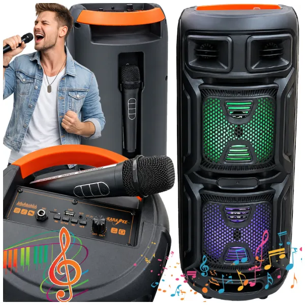 Голяма Bluetooth караоке колонка с USB, FM радио и AUX
