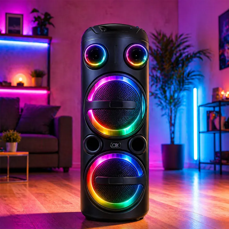 Голяма караоке колонка с Bluetooth, FM радио и USB — снимка 3