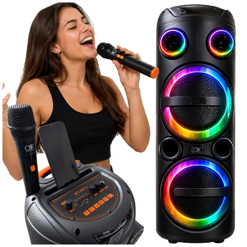 Голяма караоке колонка с Bluetooth, FM радио и USB