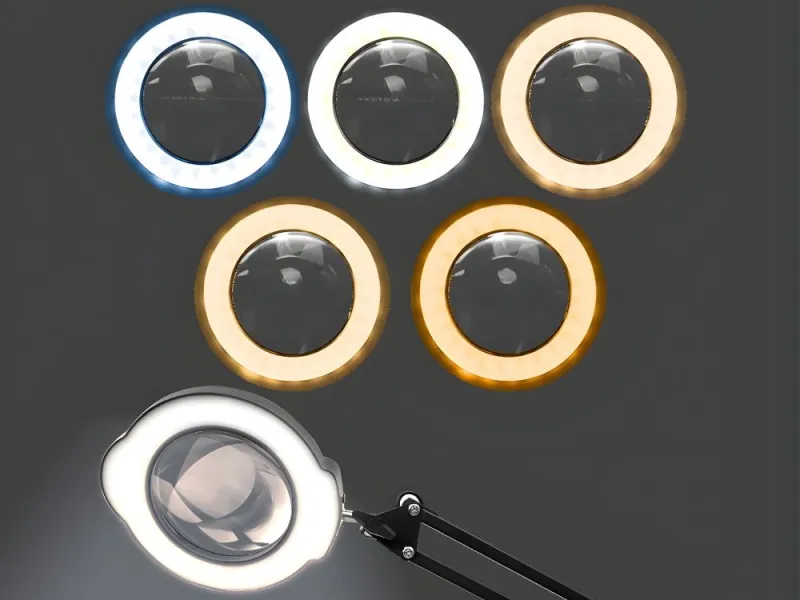 Настолна лампа с лупа 10x и LED осветление — снимка 3