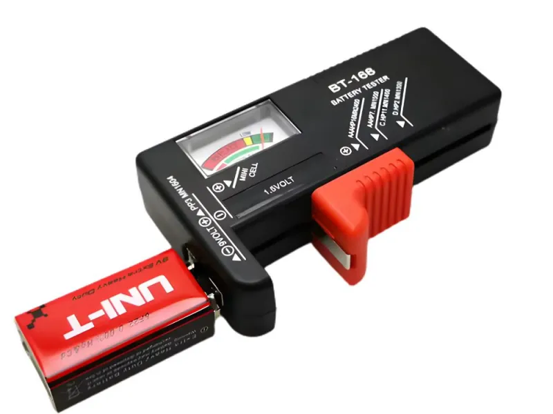Аналогов тестер за батерии AA, AAA, C, D и 9V — снимка 2