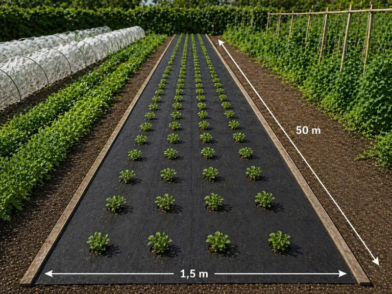 Агротекстил против плевели 50 g/m², черен, 1,5 × 50 м — снимка 3