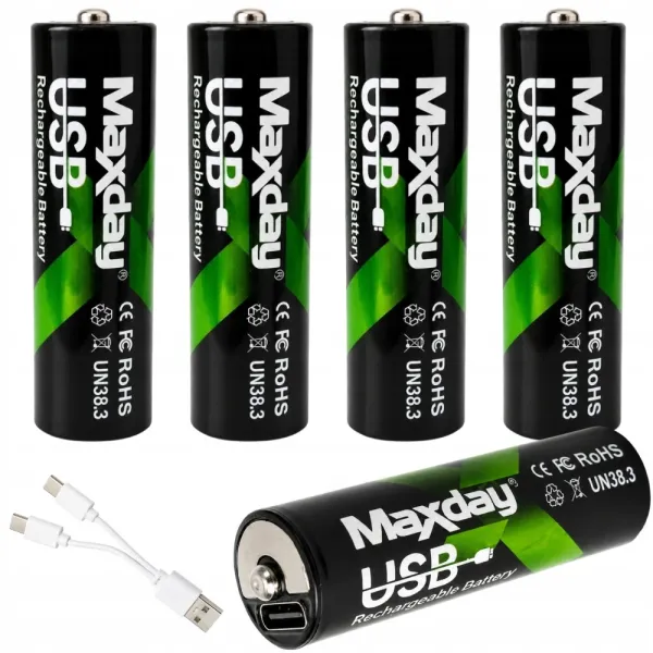 Акумулаторни батерии AA 1,5 V 1466 mAh с USB-C, 4 броя