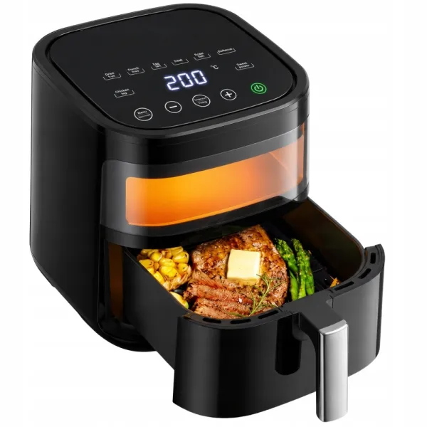 Еър фрайър 4 л, 1200 W, с тъчскрийн и 8 програми