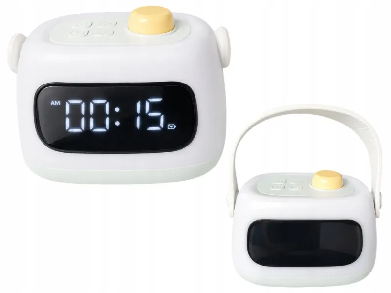 LED нощна лампа с часовник, аларма и таймер, 2000 mAh — снимка 2