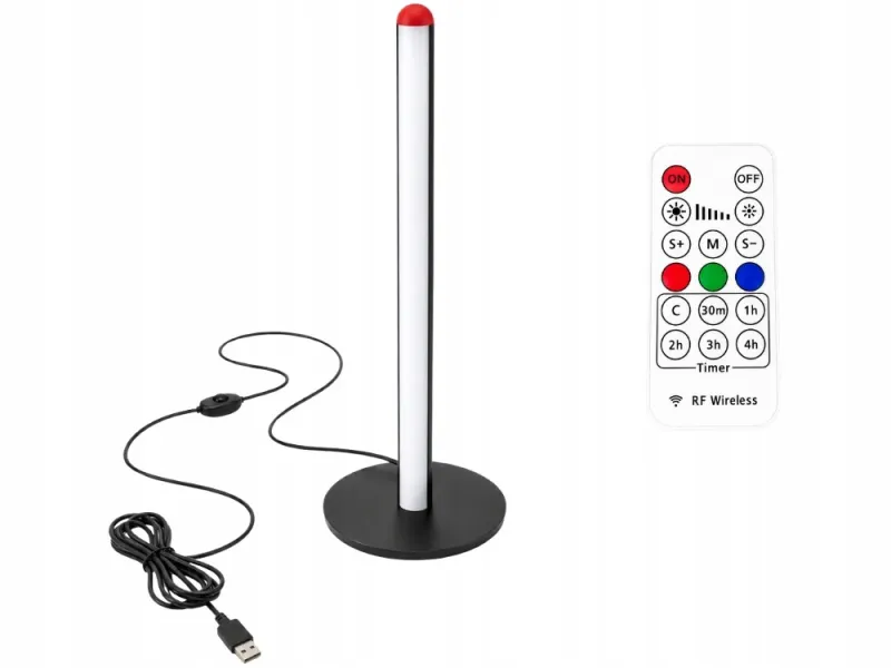 RGB LED лампа за под 50 см с дистанционно, 7 цвята — снимка 2