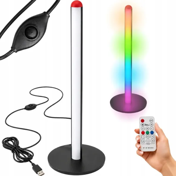 RGB LED лампа за под 50 см с дистанционно, 7 цвята