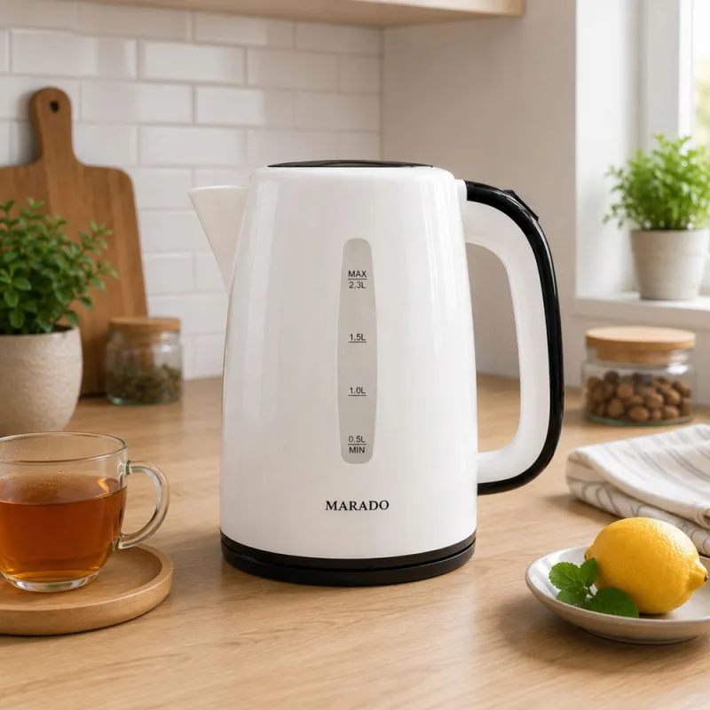 Безжична електрическа кана 2,3 л, 1500 W, бяла — снимка 2