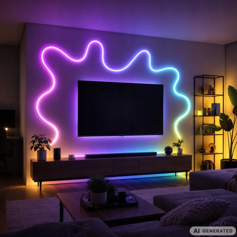 LED неонова лента RGBIC 5 м с Bluetooth, приложение и дистанционно — снимка 2