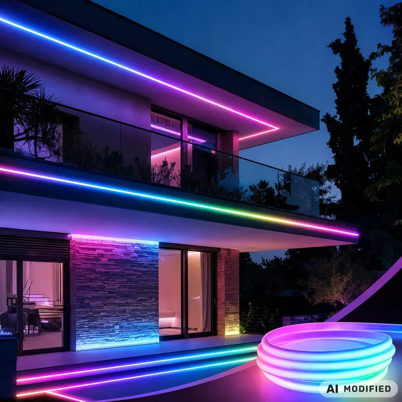 Неонова RGB LED лента 5 м с Bluetooth и дистанционно — снимка 3