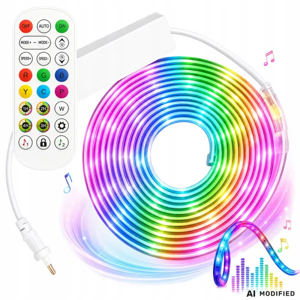 Неонова RGB LED лента 5 м с Bluetooth и дистанционно