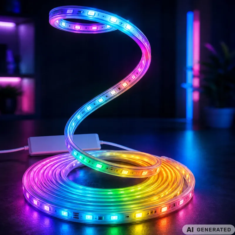 Неонова RGB LED лента 10 м с Bluetooth и дистанционно — снимка 2