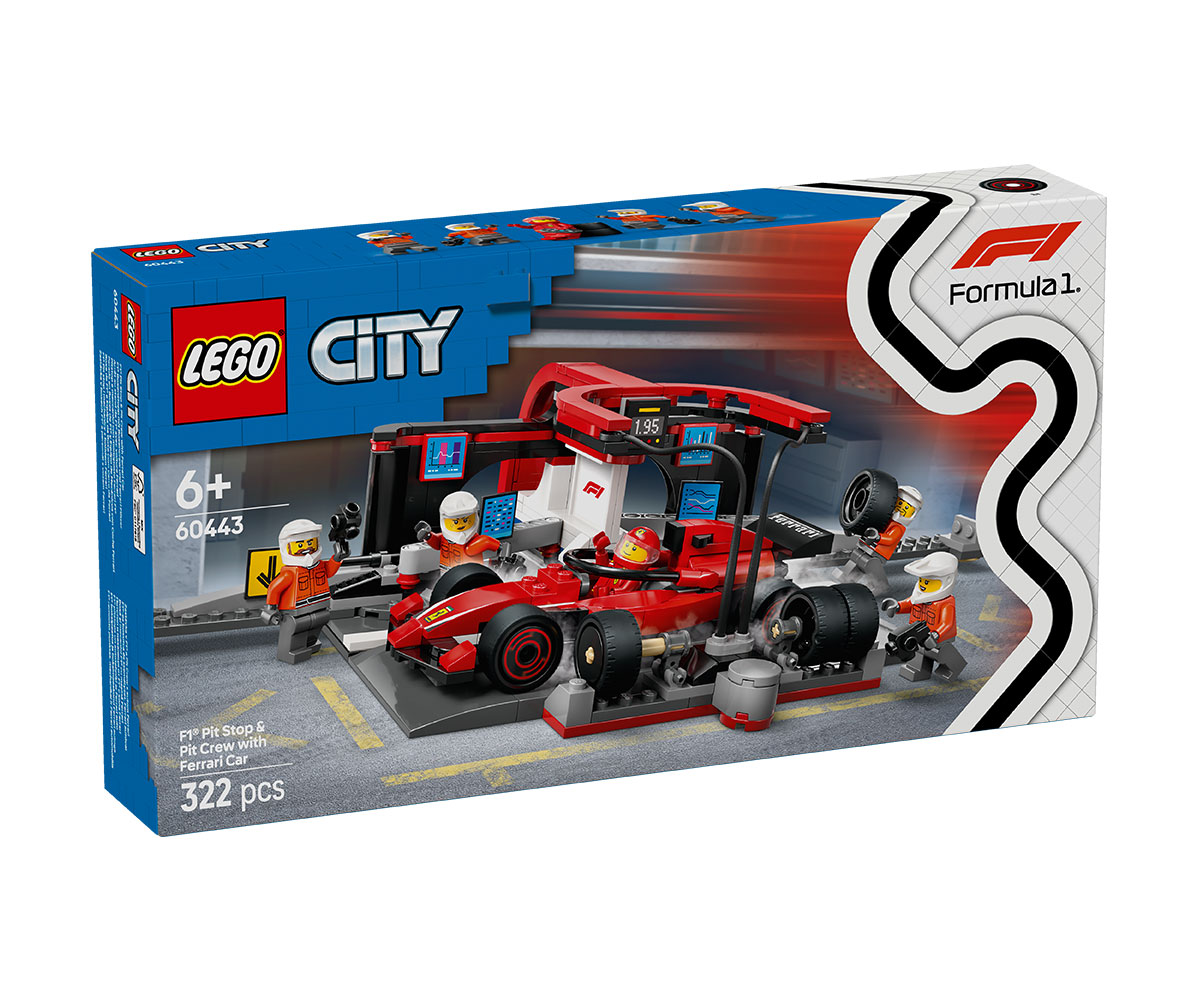Конструктор LEGO City 60443 Питстоп и механици от F1 с кола Ferrari
