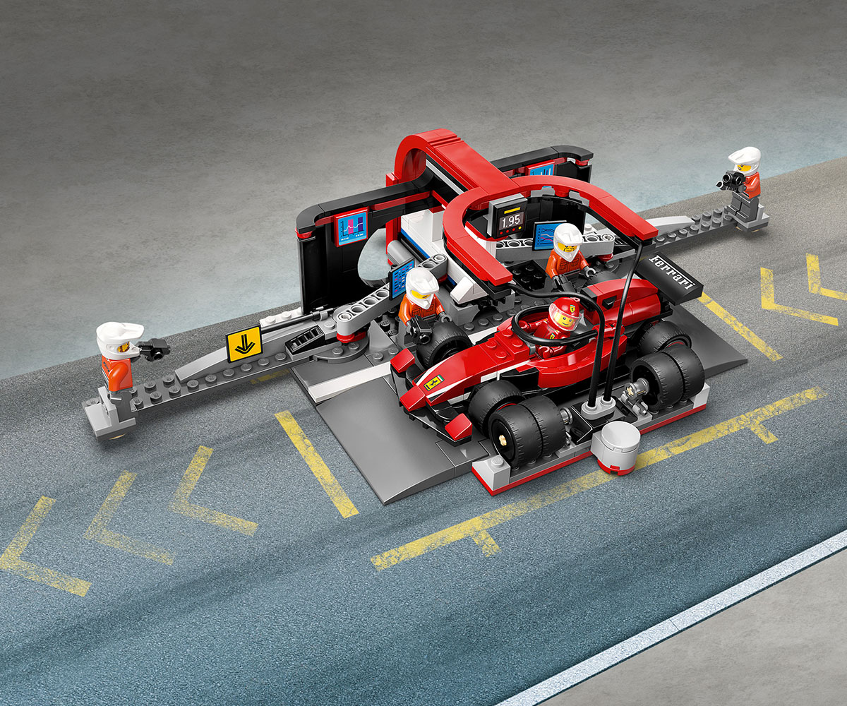 Конструктор LEGO City 60443 Питстоп и механици от F1 с кола Ferrari