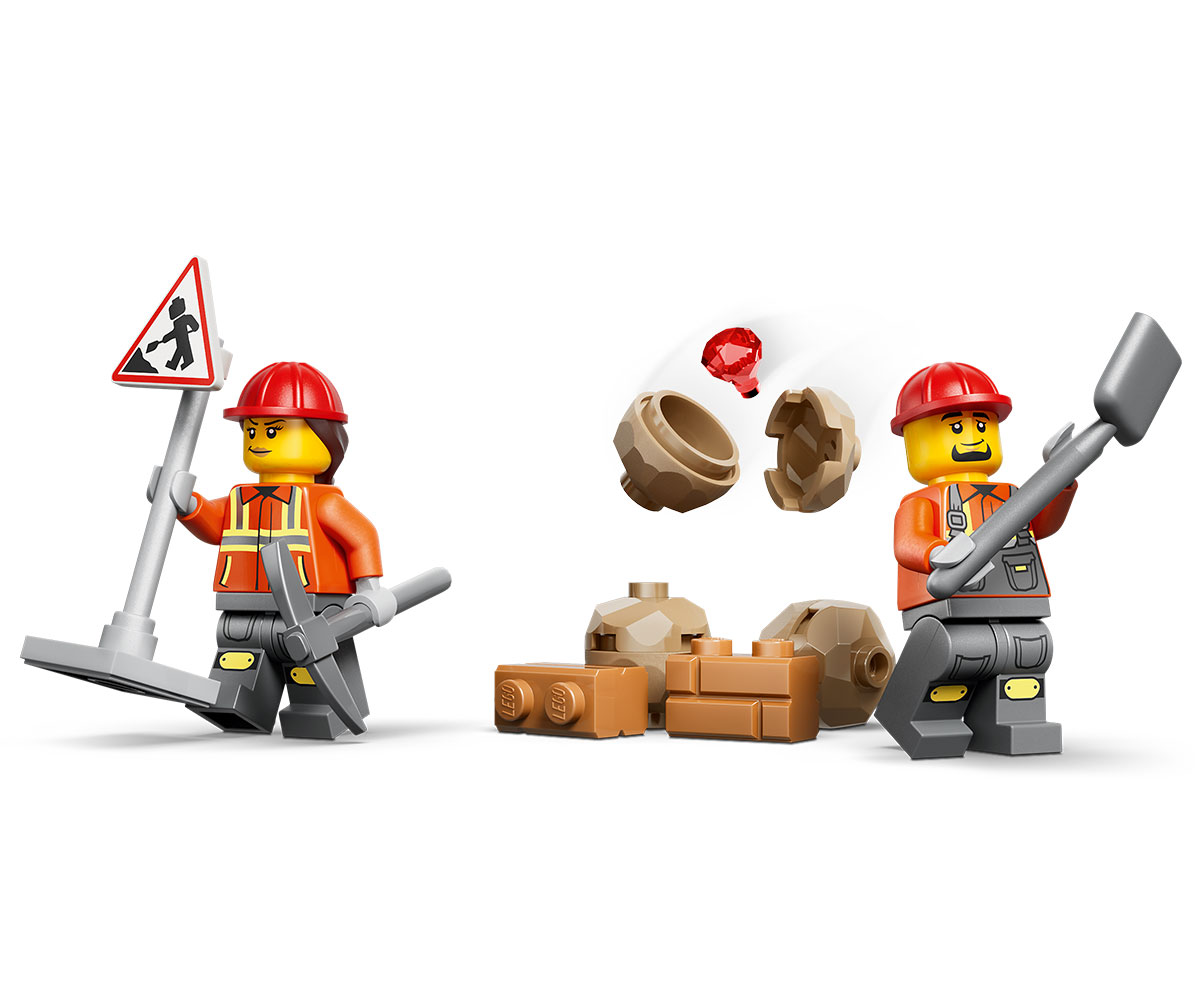 LEGO City 60480 Жълт багер със задна лопата, 301 части