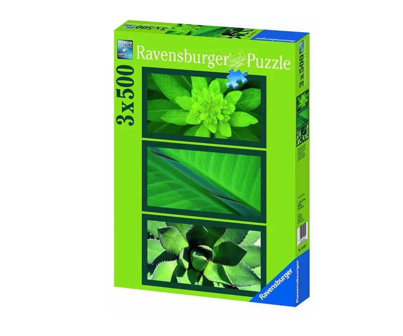Пъзел Ravensburger 3 x 500 части – Картини в зелено