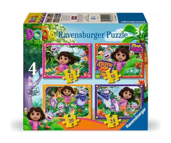 Пъзел Ravensburger 4 в 1 – Дора Изследователката