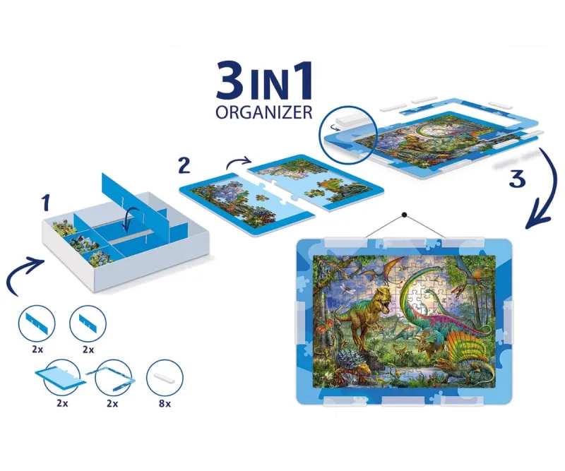 Органайзер за пъзели Ravensburger 3 в 1, син