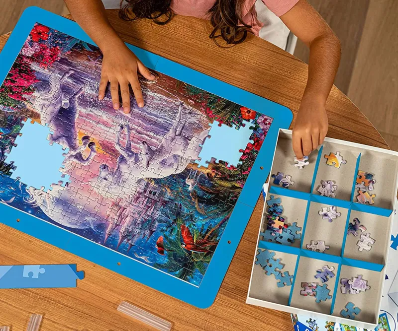 Органайзер за пъзели Ravensburger 3 в 1, син