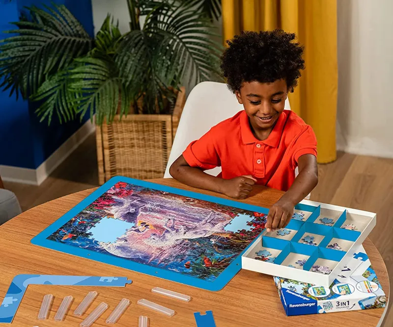 Органайзер за пъзели Ravensburger 3 в 1, син