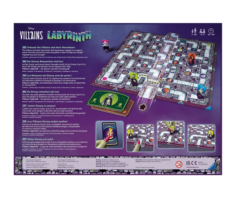 Настолна игра Ravensburger Лабиринт – Дисни Злодеи