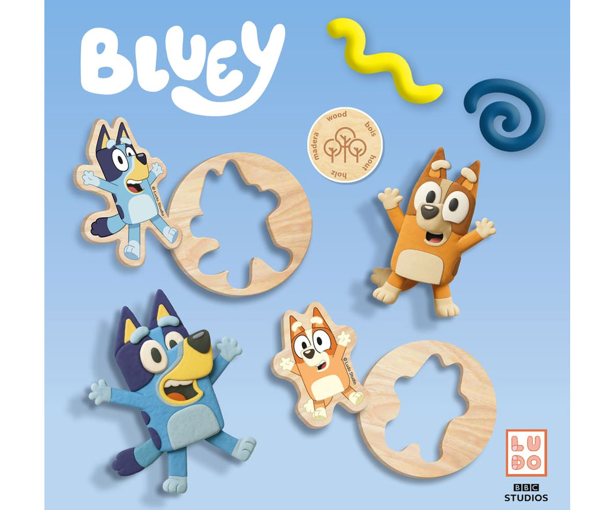 Пластелин SES Bluey – мега комплект 5х90 г с формички