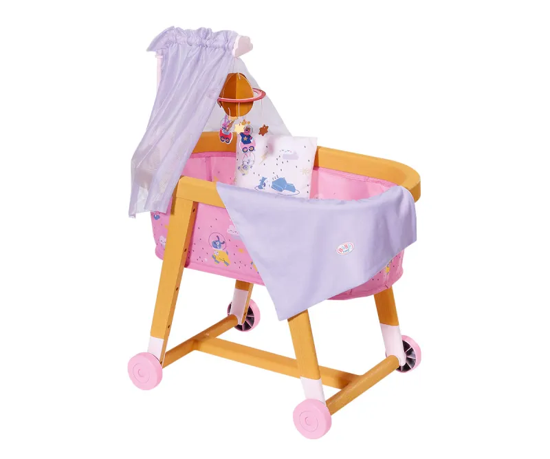 Легло за кукла Baby Born с колелца и спално бельо