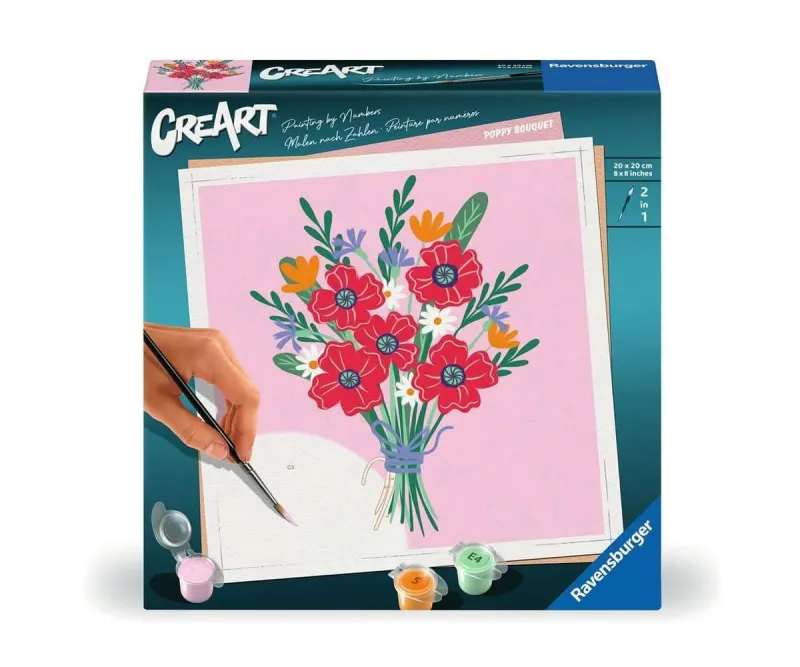 Рисуване по номера Ravensburger CreArt 25519 – Маков букет