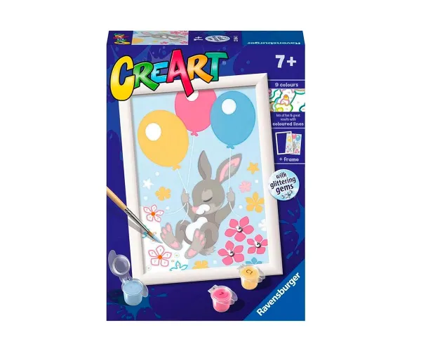 Рисуване по номера Ravensburger CreArt 23564 – Зайче с балони