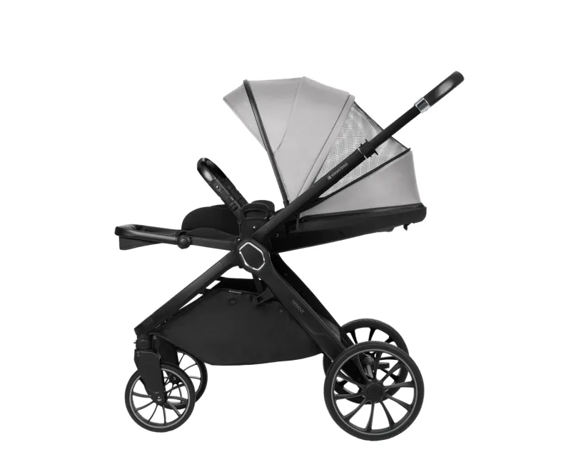 Комбинирана количка 2в1 с кош за новородено Tiffany Light Grey 2024