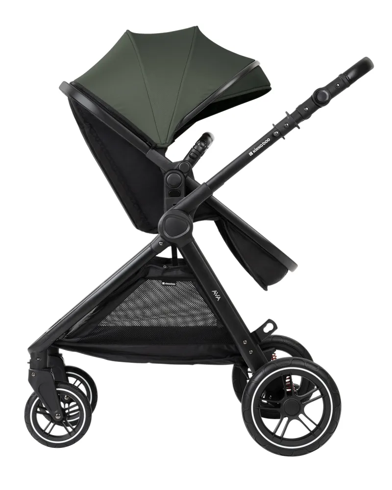 Комбинирана количка 3в1 с кош за новородено Ava Army Green