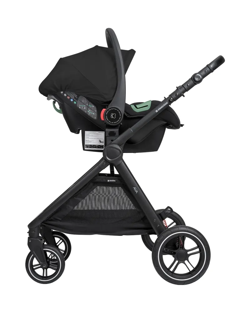 Комбинирана количка 3в1 с кош за новородено Ava Black