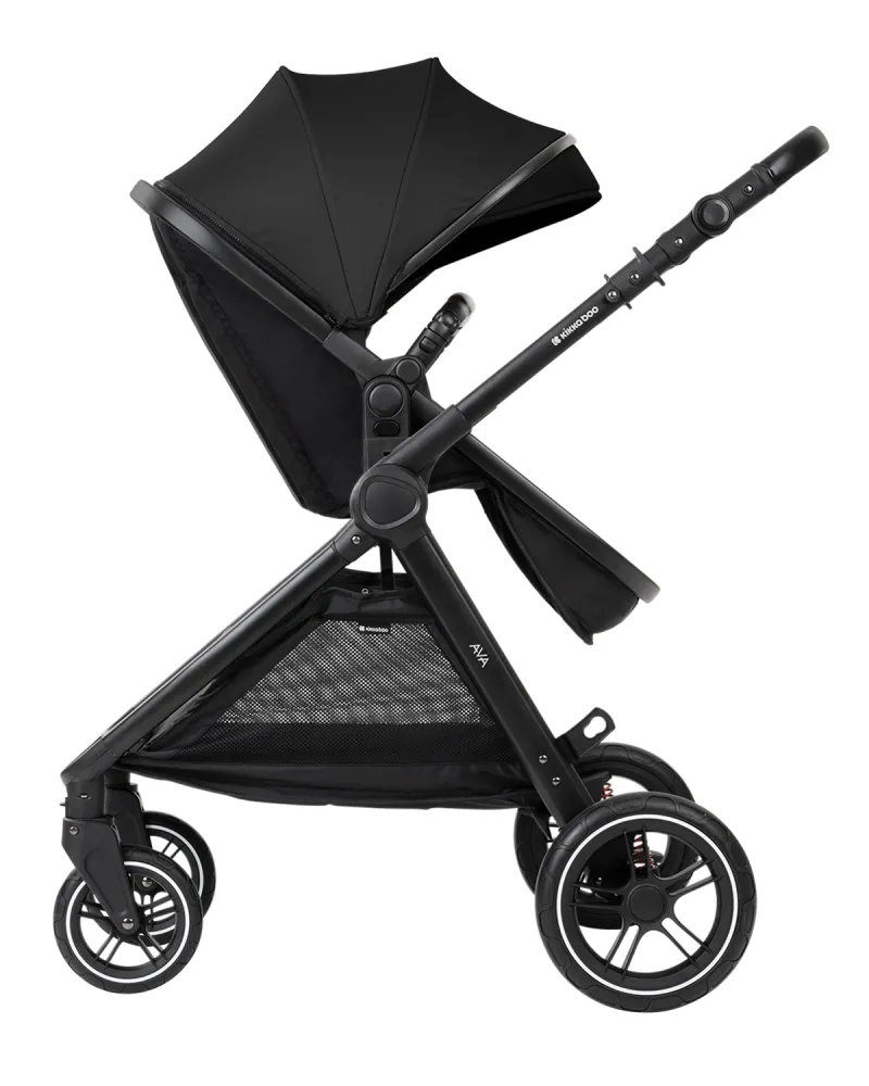 Комбинирана количка 3в1 с кош за новородено Ava Black
