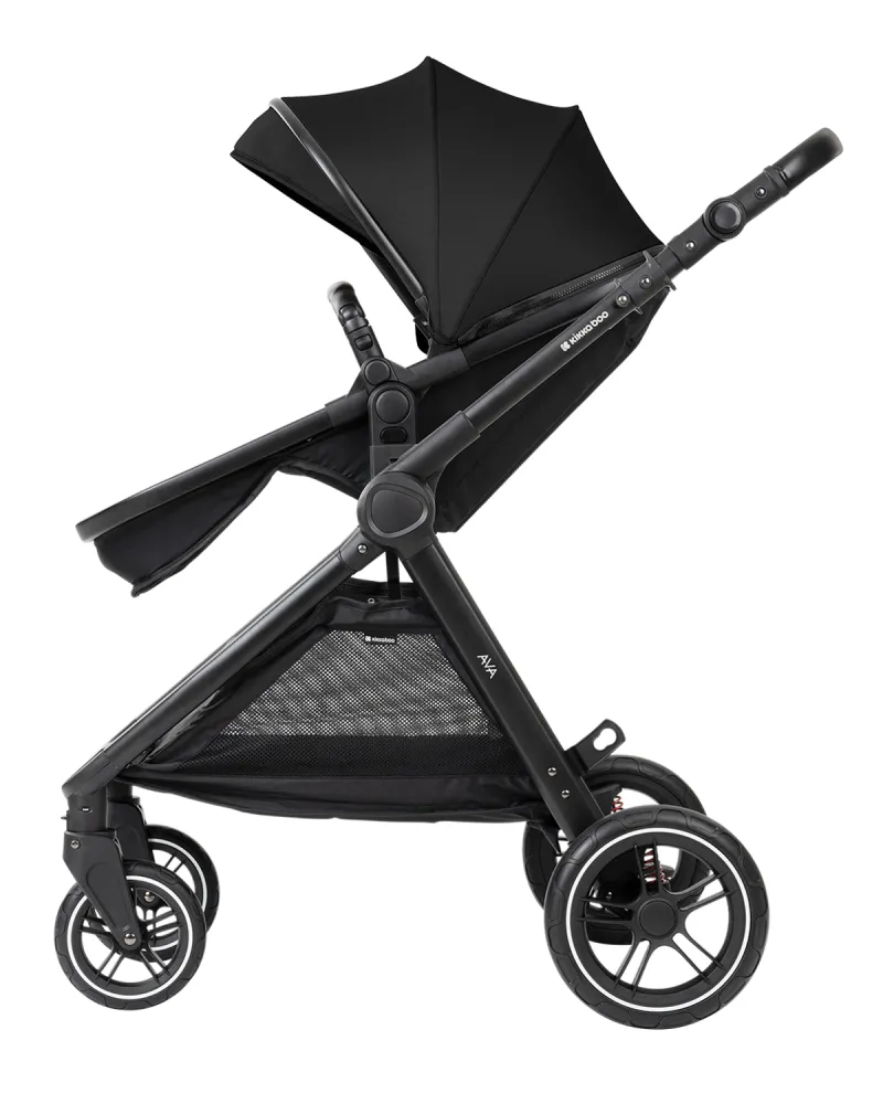 Комбинирана количка 3в1 с кош за новородено Ava Black