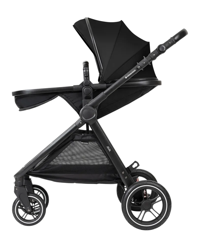 Комбинирана количка 3в1 с кош за новородено Ava Black