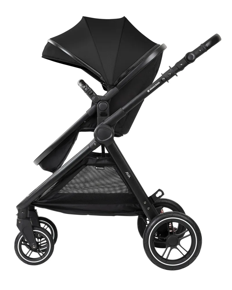 Комбинирана количка 3в1 с кош за новородено Ava Black