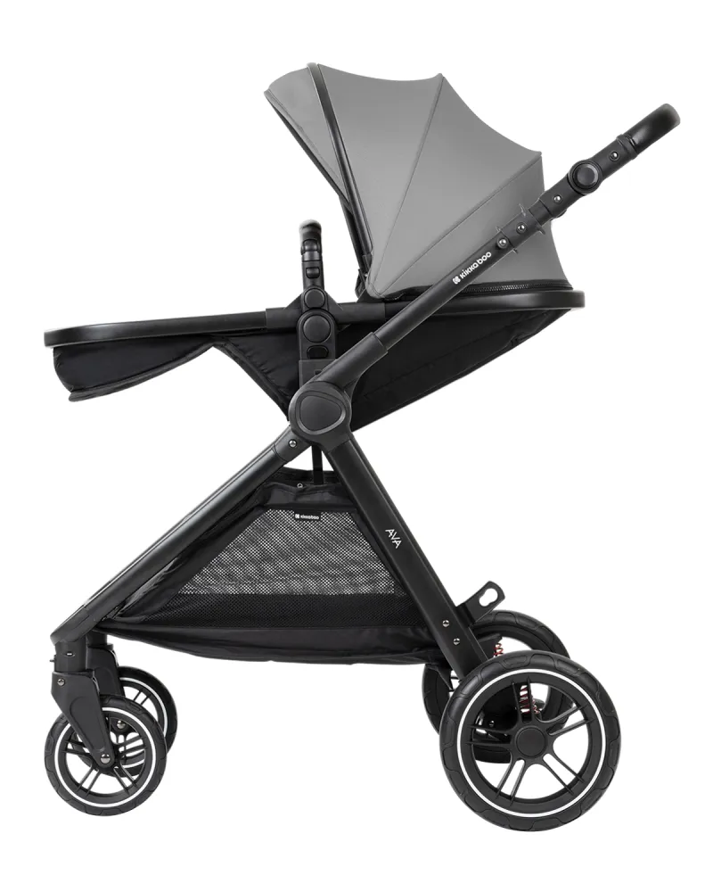 Комбинирана количка 3в1 с кош за новородено Ava Grey