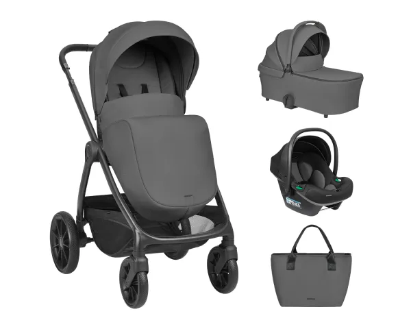 Комбинирана количка 3в1 с кош за новородено Modena Dark Grey 2027