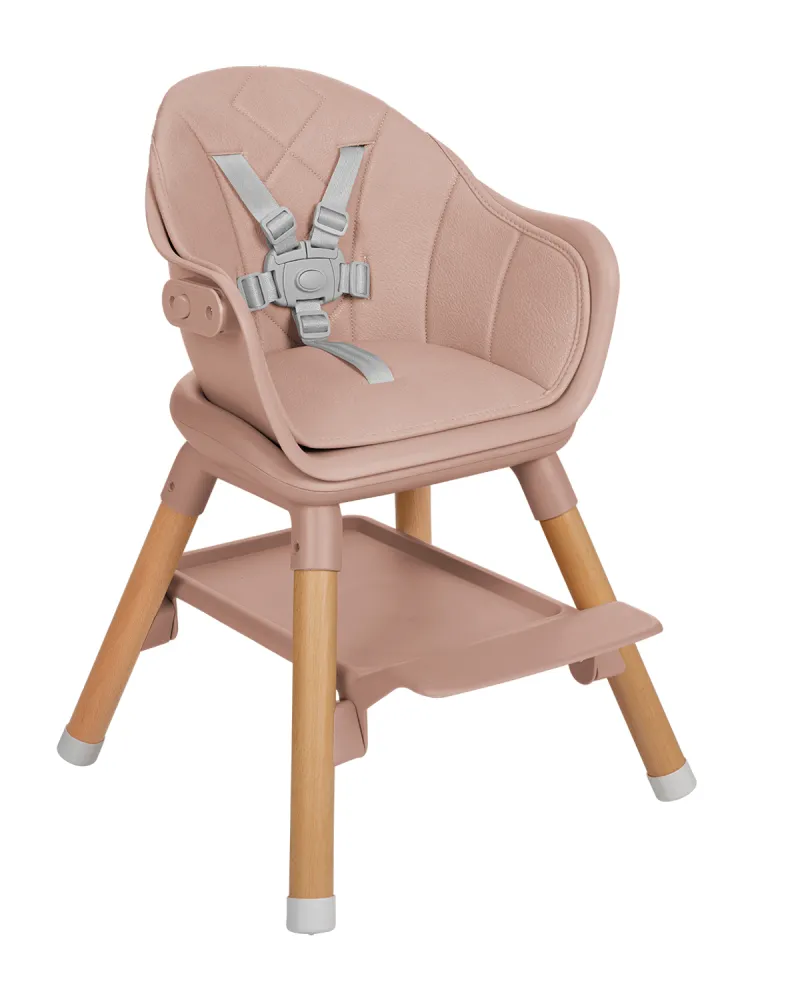 Стол за хранене 6в1 Woody Pink