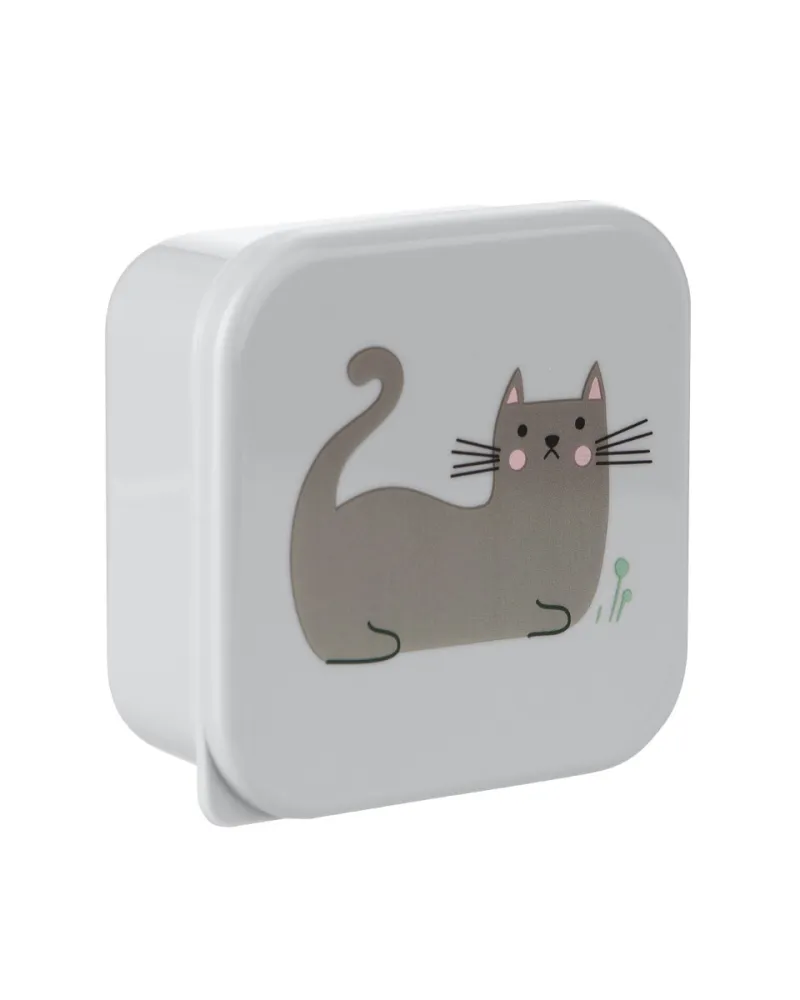 Кутии за храна 4 бр Kitty Cat Grey