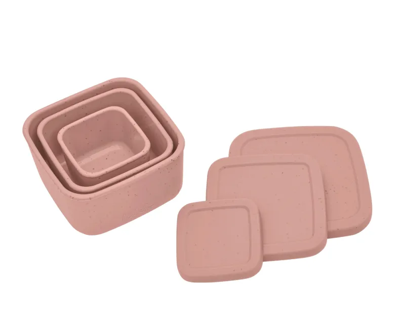 Сет кутии за храна 3 бр Platinum Silicone Blush