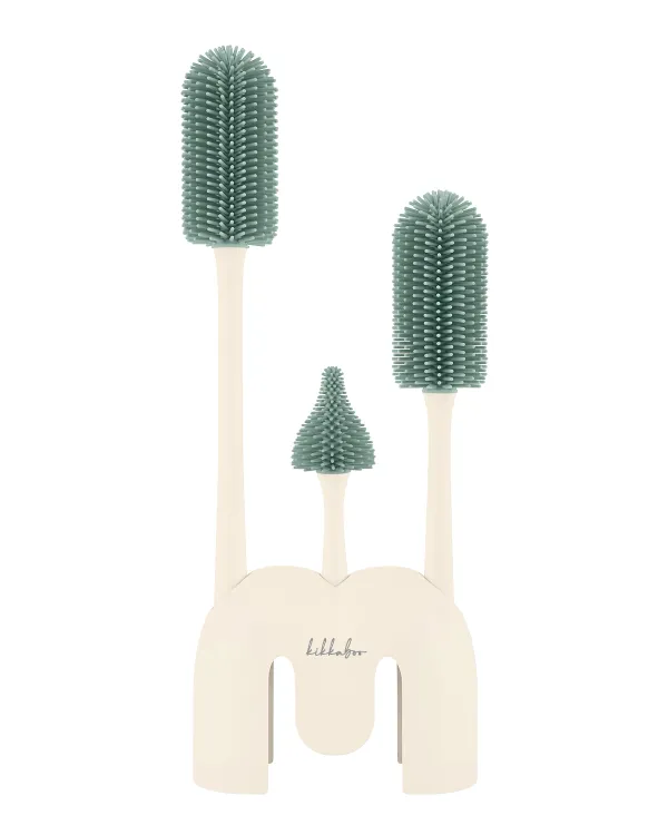 Сет четки за шишета 3 бр с поставка Platinum Silicone Sage